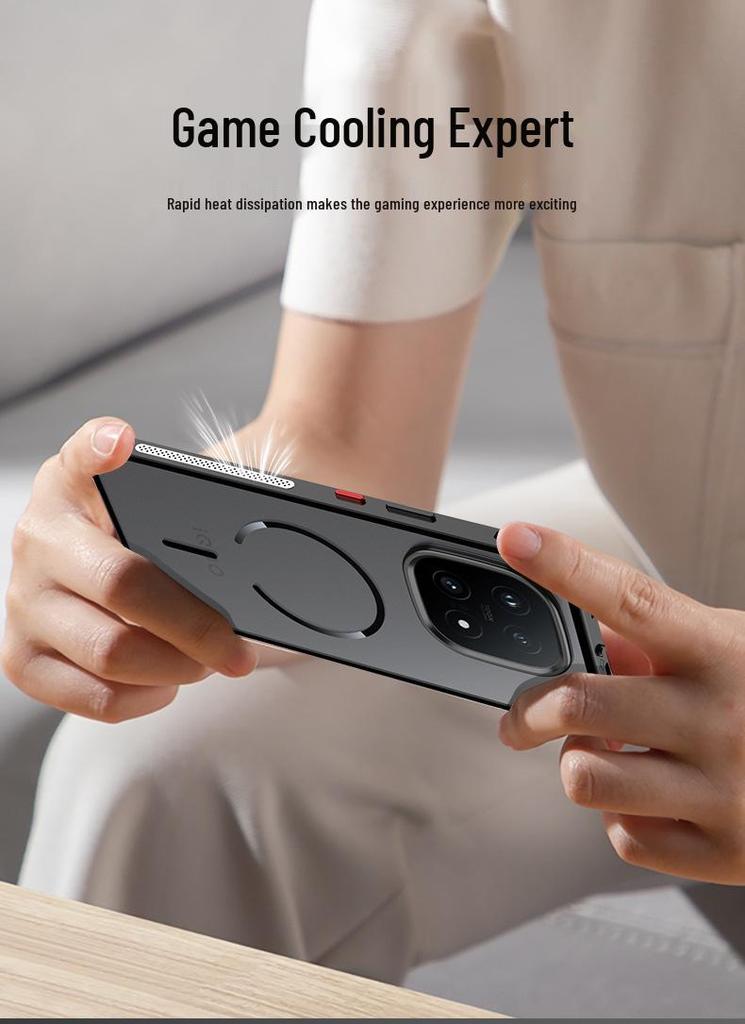 IQOO15 Cooling Metal Frame Phone Case: Snap-On Hard Shell with Frosted Back & Magnetic Ring