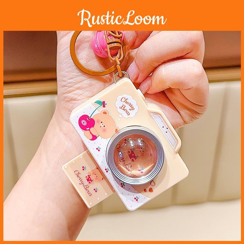 Camera Cute Heart Pvc Keychain Plush Decorative Key Ring Perfect For Gifts Collectibles And