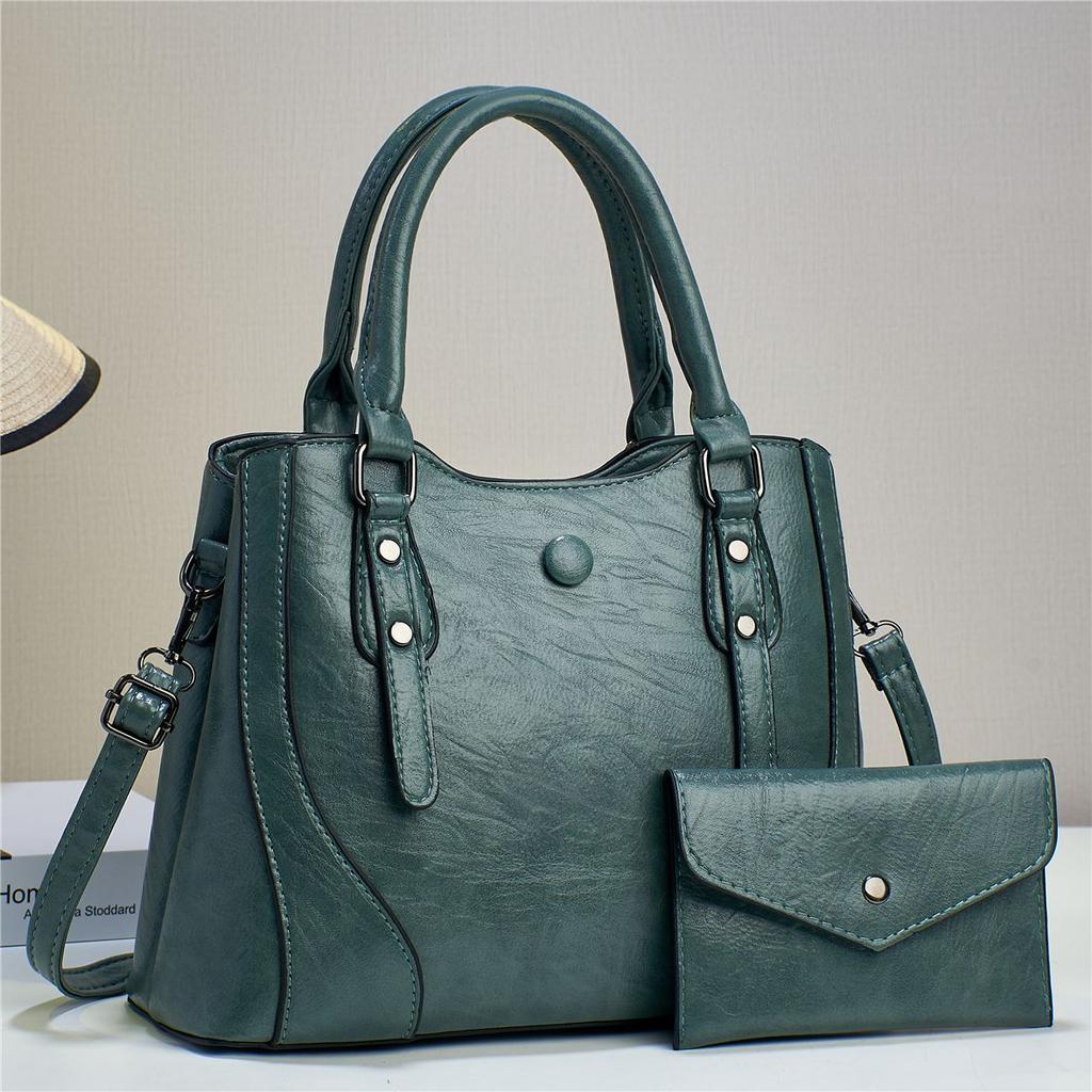 Bolsa de grande capacidade, bolsa de ombro diagonal à prova d'água e resistente ao desgaste com bolsa pequena para mulheres