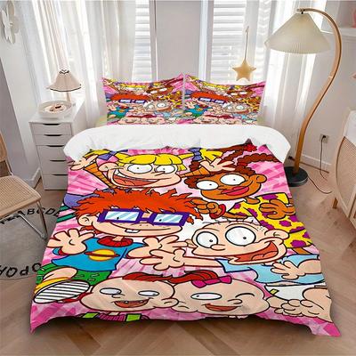 3pcs Rugrats Bedding Set Down Comforter Cover and Pillowcases, Suitable for All Seasons(No Insert)-0729010
