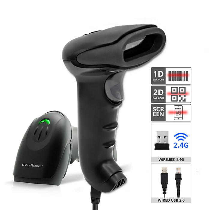 Qoltec 1D Barcode Scanner | CCD Matrix | USB | White