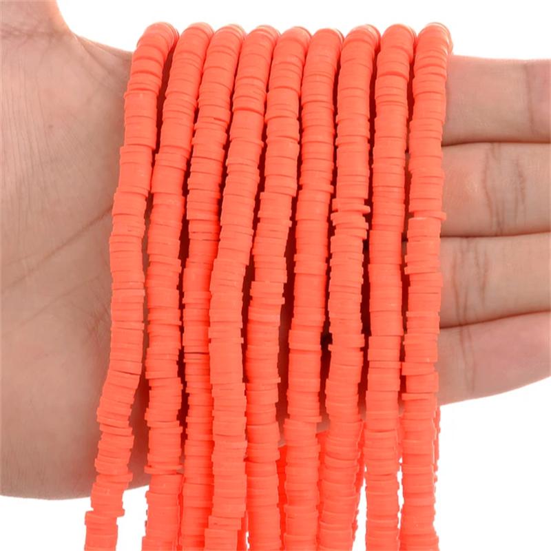700Pcs/lot 6mm Flat Round Polymer Clay Beads Handmade Heishi Loose Spacer Beads for Jewelry Making DIY Bracelet Necklace Supplie