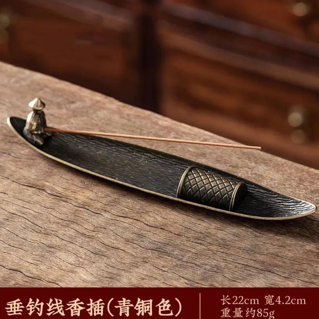 Creative Sandalwood Incense Burner Japanese Leaf Design Horizontal Incense Holder Home Aromatherapy Tea Ceremony Decor
