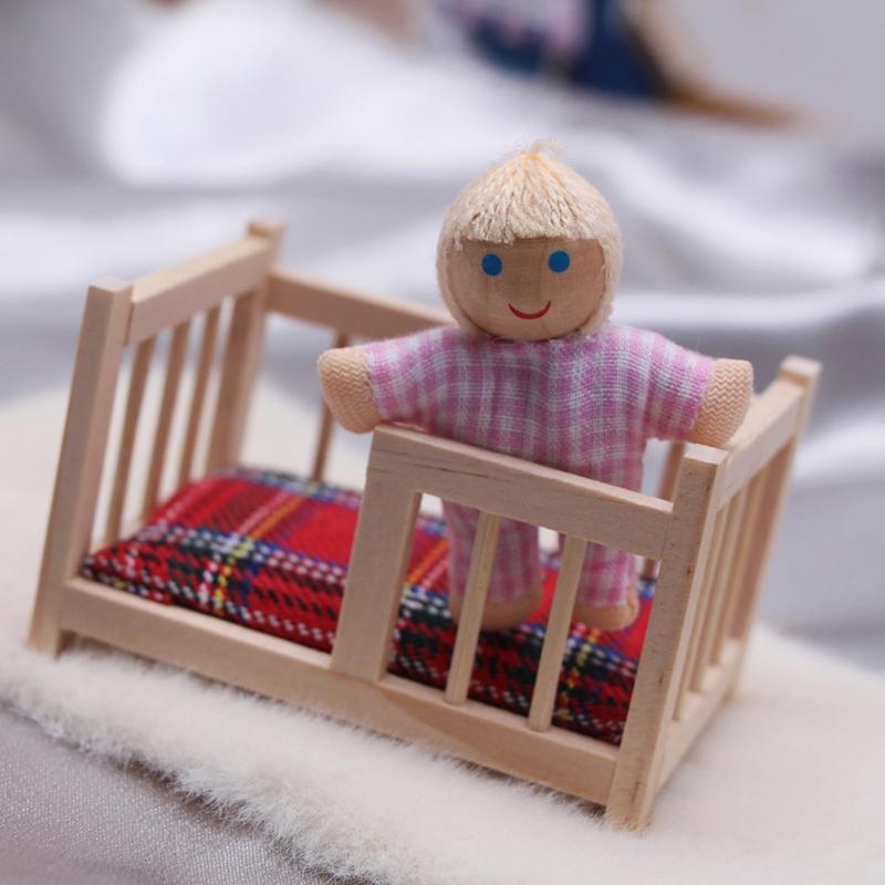 1:12 Dollhouse Miniature Baby Crib Bed Baby Cot Furniture Model Decor Toy Doll House Accessories