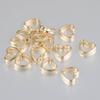 50 Pack Unique Heart Shaped Spacer Beads CCB Material Hollow Love Pendant Spacer Connectors DIY Jewelry Supplies for DIY