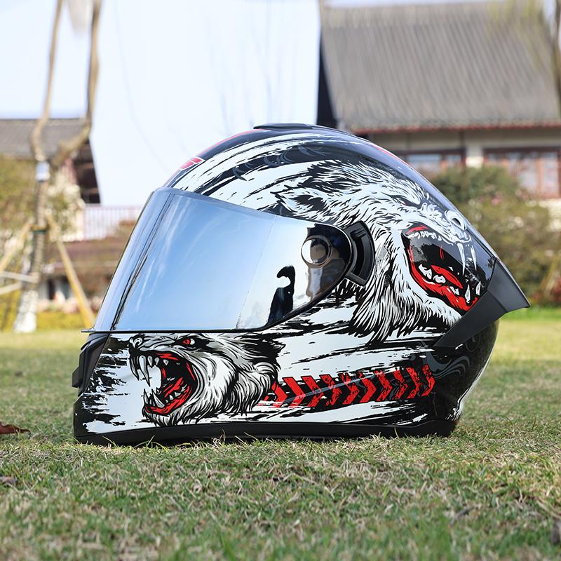 701-LVS-Motorcycle helmet, men's and women's dual mirror full helmet, four season couple motorcycle helmet