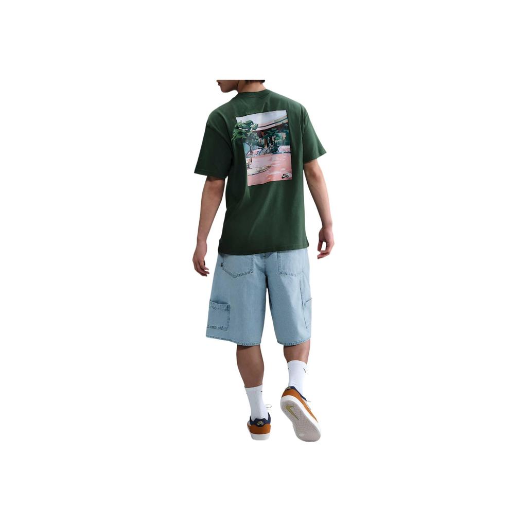 Nike Max90 SS25 SB Comfortable Fashion Versatile Casual Short Sleeve T-Shirt Men Tops Green HJ0894-323