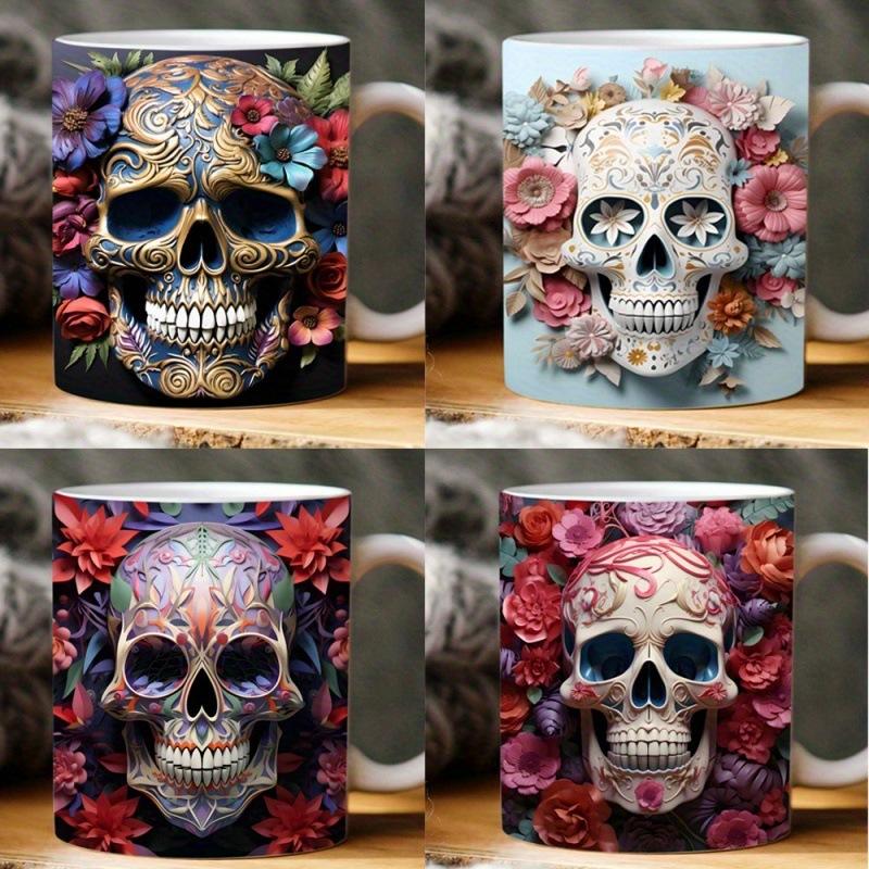 New 3D Skull Mug Ceramic Hot Coffee Tea Mug Gift