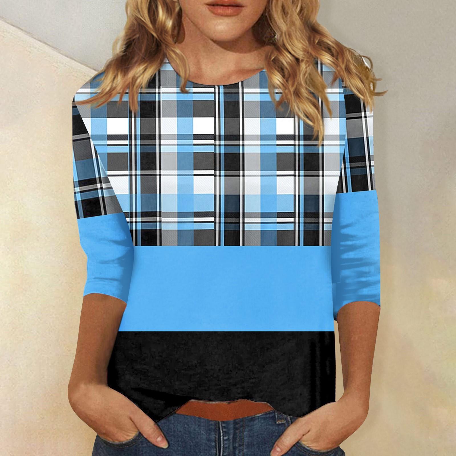 

Сорочки з рукавом 3/4 для жінок Милі футболки з принтом Графічні блузки Повсякденні великі розміри Базові топи Топи-пуловери для жінок Жіночі топи 8XL