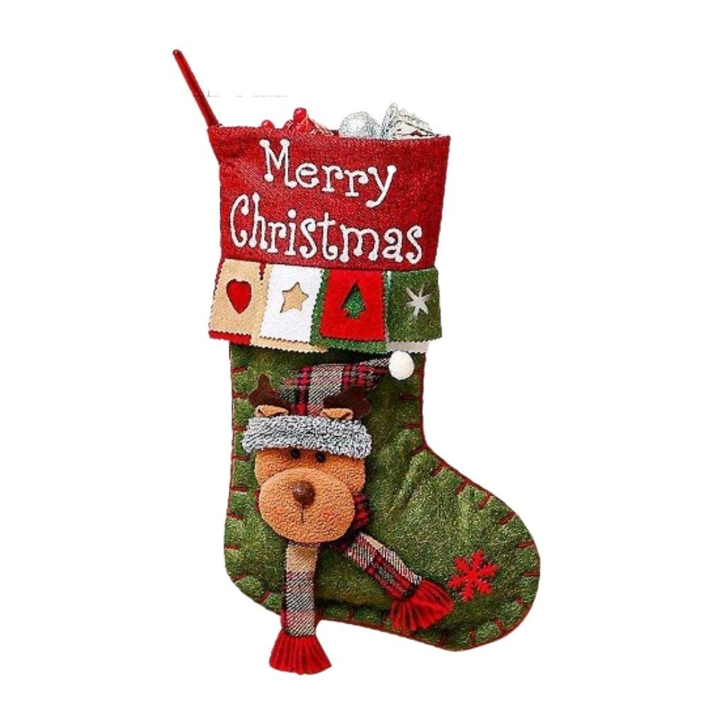 Funny Hanging Christmas Stocking Three-dimensional Christmas Sock Snowman Large Capacity Christmas Decoration Xmas Tree