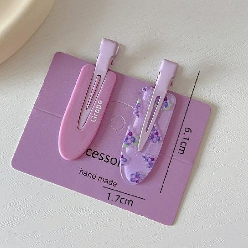 2/3/4 Pcs Simple Sakura Pink Seamless Hair Clip Women Acetate Sheet No Bend Bangs Clip Duckbill Clip Hairpins Hair Styling Tool