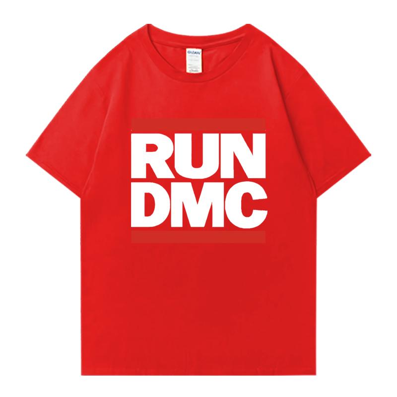 RUN DMC Grafikdruck Rundhals Oversized T-Shirt Streetwear 100% Baumwolle Herren Damen Kurzarm T-Shirts Beliebte Unisex Oberteile