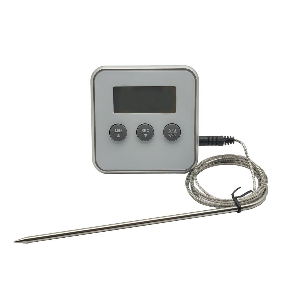 Digital Food Thermometer Probe BBQ Meat Water Oil Cooking Temperature Alarm Cooking Timer Kitchen Grill Oven Tester