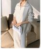 European and American style turtleneck zipper pullover sweater knitted suit women's autumn and winter loose wide-leg pants two-piece set