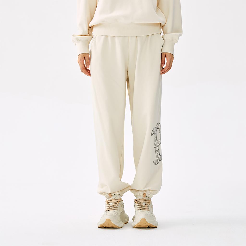 New MLB Boston Red Sox Basic Collection 25FW Knitted Sweatpants Unisex Standard Ivory 3APTB1454-43CRS