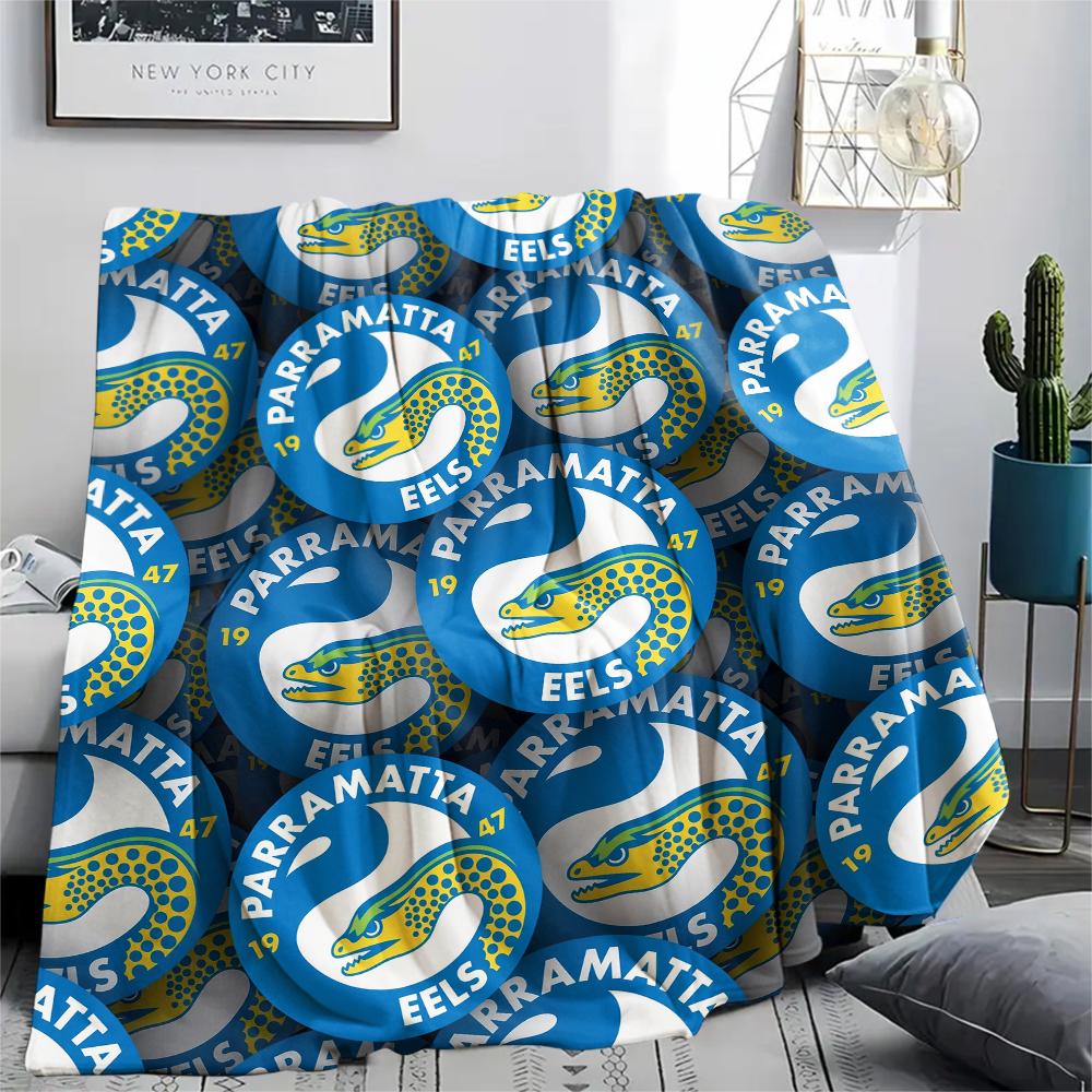 Parramatta Eels pattern Flannel Blanket, High quality Comfortable for All Seasons, Home Decor, Warmth and Comfort, Perfect for Gifts.