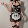Women Sexy Role Play Maid Uniform Erotic Backless Lingerie Porn Perspective Cosplay Clothing Sex Costumes (Excluding Stockings)