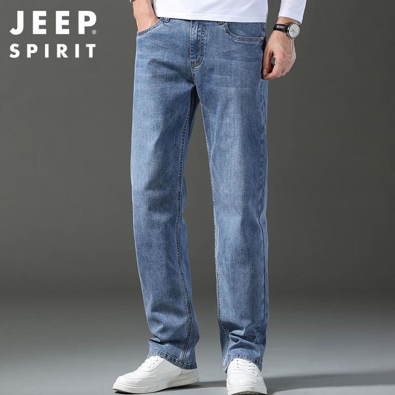 JEEP SPIRIT Men's Straight Fit Stretch Casual Jeans
