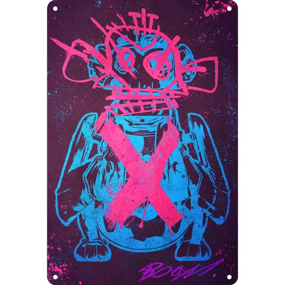 Retro Metal Sign Wall Decor 20x30 cm Punk Abstract Art for Home Bar