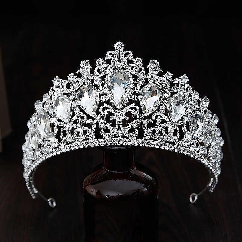 Super flash full diamond princess queen crown headband bride wedding banquet crown light luxury high-end temperament hair accessories woman