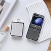 Leather Woven Ring Holder Phone Case for Samsung Galaxy Z Flip 6 5 4 3 Flip5 Flip4 Flip3 5G Protective Shockproof Cover