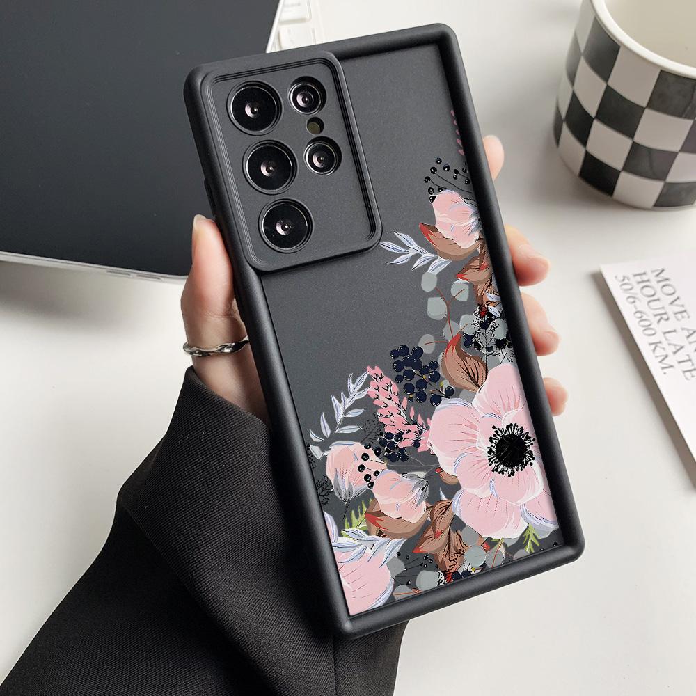 Soft TPU Case For Samsung A55 5G S25 Ultra S24 FE A54 A16 A15 A53 A35 A34 A14 A13 A06 A05 A05s A33 A25 S23 S22 Plus Flower Cover