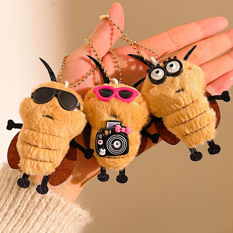Cartoon Cockroach Plush Doll Pendant - Cute Backpack Decoration & Fun Student Gift