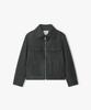 Liberclassy [26Ss] Lms22704 Charcoal Faux Suede Trucker Jumper