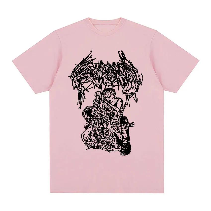 Rapper Ken Carson A Great Chaos Print Graphic Tee Shirt for Men Harajuku Fashion Clothing Tshirt Gothic Cotton Oversized T Shirt