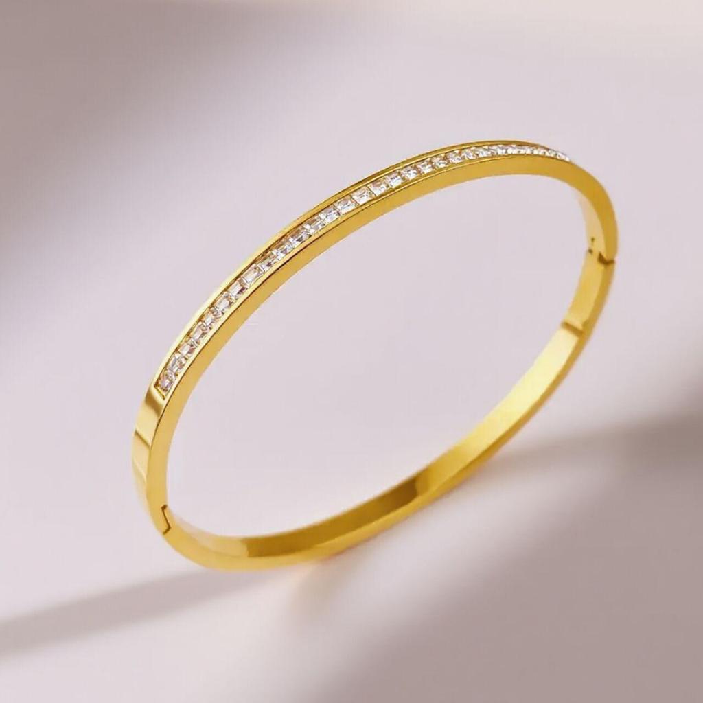 Non-Fading Titanium Steel Light Luxury Women's Simple Cross-Border Bracelet Bangle