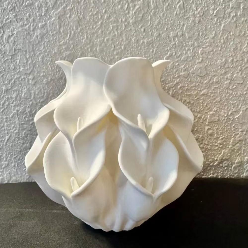 Nordic Style Desktop Decoration 3D Printed Petal Statue Aesthetic Abstract Vase Home Decor