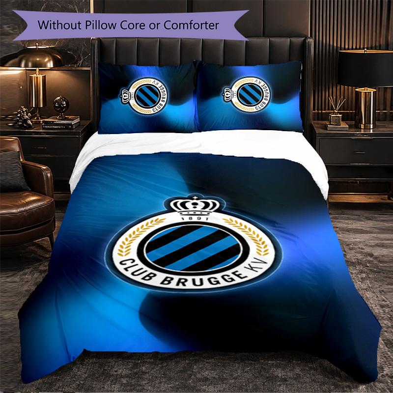 Biancheria da letto a tema Club Brugge FC Set 3 Pezzi Copripiumino Biancheria da letto Decorativa Per Camera Adolescenti Decorazione Casa