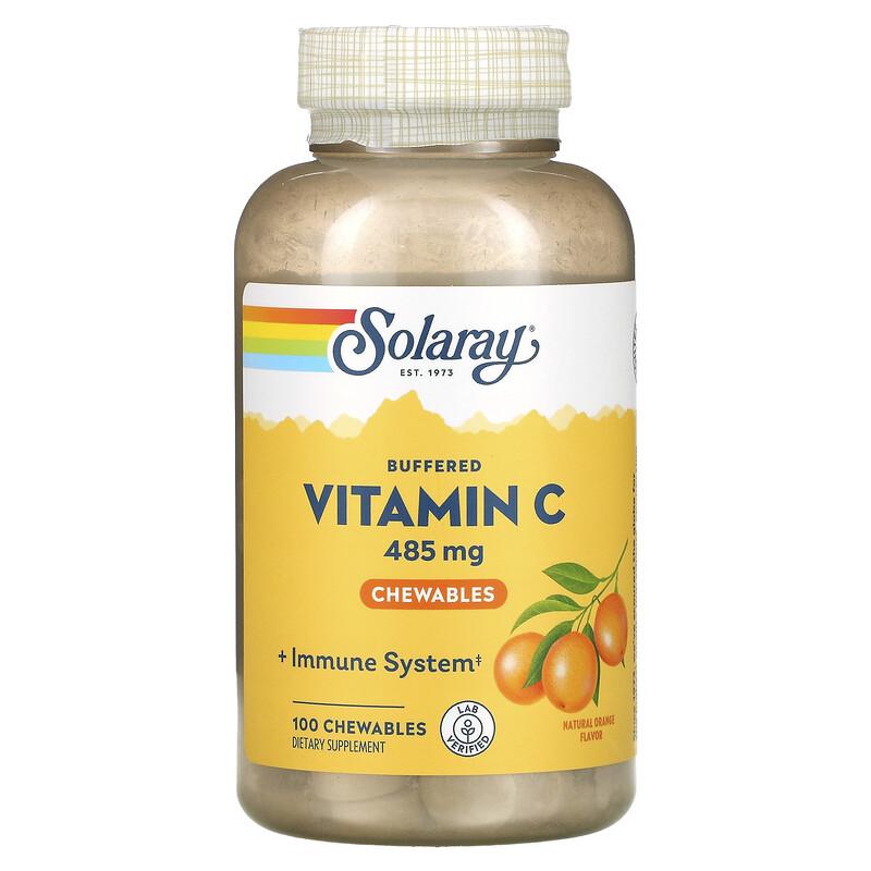 Buffered Vitamin C Chewable, Natural Orange, 485 mg, 100 Chewables