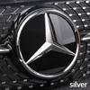 AABGT1 Car Front Grille Emblem Star Badge  Logo Chrome black Silver 3D Mirror Mercedes Benz AMG W205 W204 W253 W213 W206 W166 gle glc