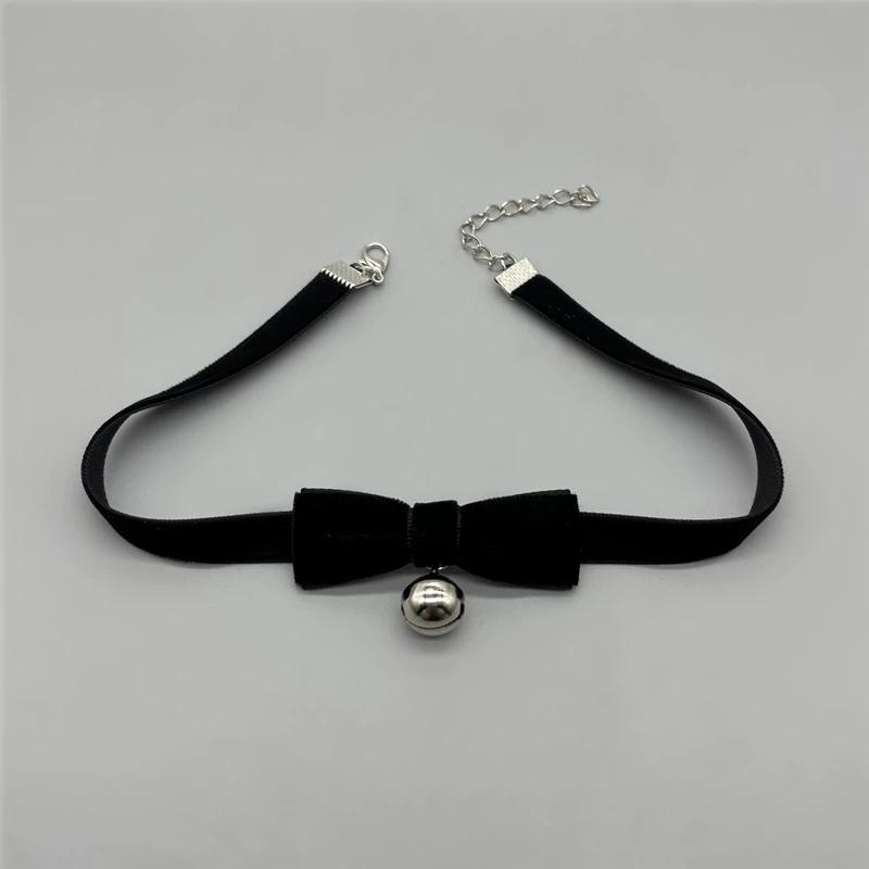 2025 Women's Sexy Velvet Bow Choker Bell Pendent Necklace Clavicle Chain Lady Elegent Cute Jewelry Accessory Girl Gifts