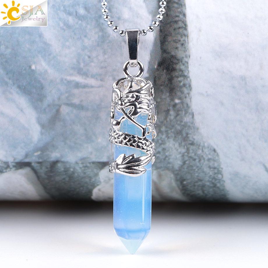 Dragon Crystals Necklace Stone Quartz Necklaces Natural Crystal Pendant Hexagonal Pendant Amethysts Jewelry for Women Men E853