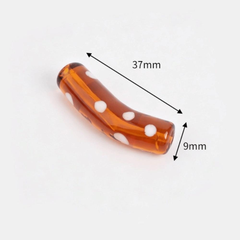 With Hole Curved Glass Beads 37 Styles Polka Dot Beads Lampwork Beads for 20pcs Diy Jewelry Making