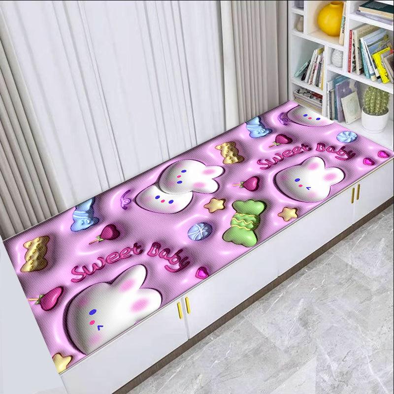 

3D противоскользящие коврики для пола и окон: Толстые, цветочные, устойчивые к грязи, простые в уходе ковры для прикроватных тумб и подоконников. 60x120 cm (Thickened Velvet)