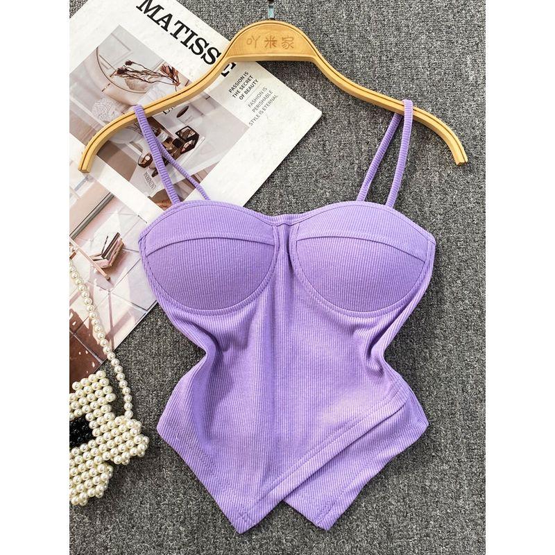 Pure Desire Sexy Outwear Silm Irregular Spaghetti-Strap Vest