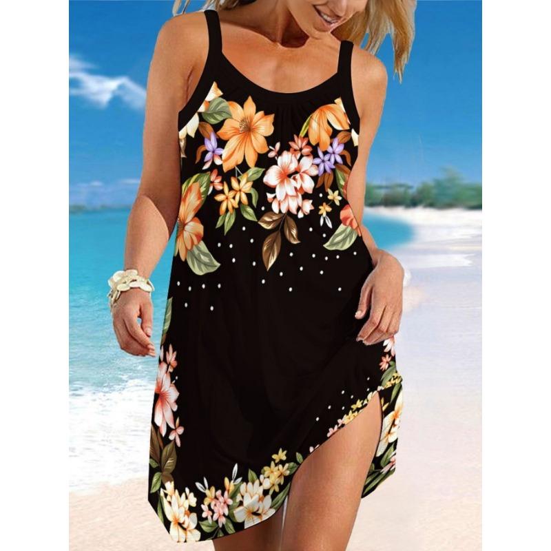 Women s Personalized Fashionable 3D Printed Elegant Suspender Dress 5XL