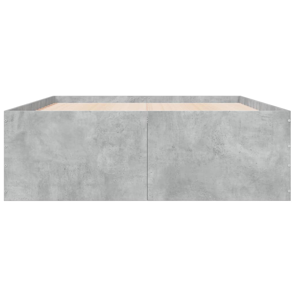 Bed Frame Concrete Grey 120x190 cm Wood Based Panel