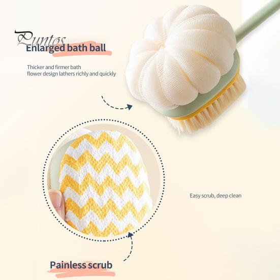 Body Scrubber High density Exfoliating Long Handle Bath Body Scrubber Brush for Bathroom