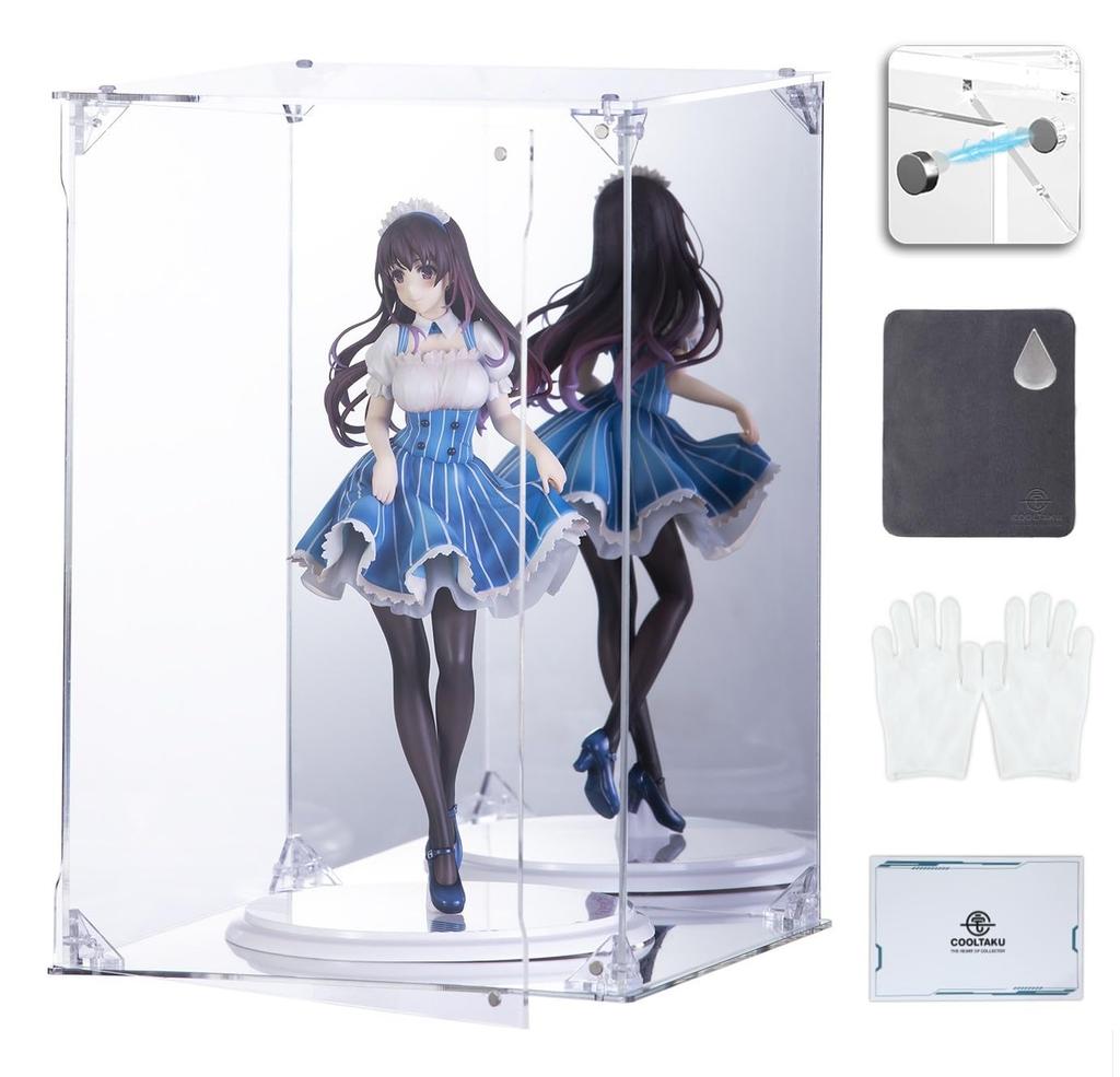 Cooltaku Figure UV Pedestal Back Magnetic Magnet Front Collection More Assembled Acrylic Display Stain Cleaning Cloth Included 20 X Depth 20 X Height