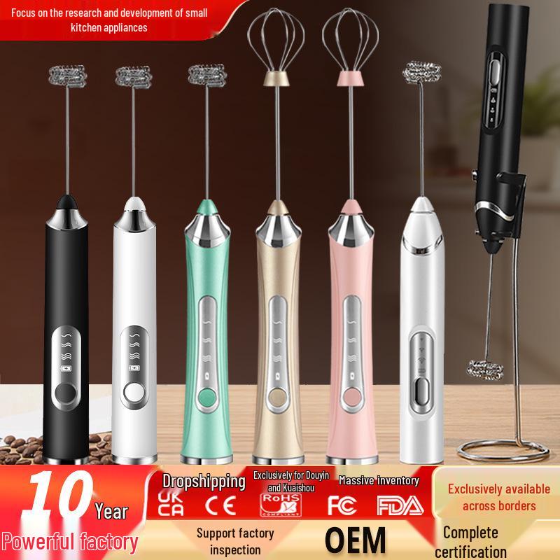 Portable Rechargeable Handheld Electric Milk Frother & Coffee Mixer