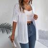 Pulover de damă, primăvară, vară, carouri, cardigan elegant cu decolteu în V Topuri tricotate largi