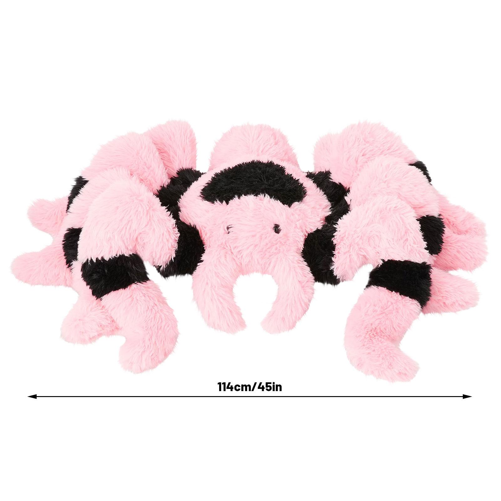 

New Tarantula Plush Doll Toy 114CM Cartoon Cute Soft Black Pink Wolf Spider Plush Dolls Toys Room Decoration For Kid Gifts
