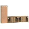 Wall Mounted TV Cabinet Set 3 Pcs Artisan Oak Wood Based Material