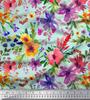 Soimoi Japan Crepe Satin Fabric Flower & Leaves Watercolor Decor Fabric Printed metre 42 Inch