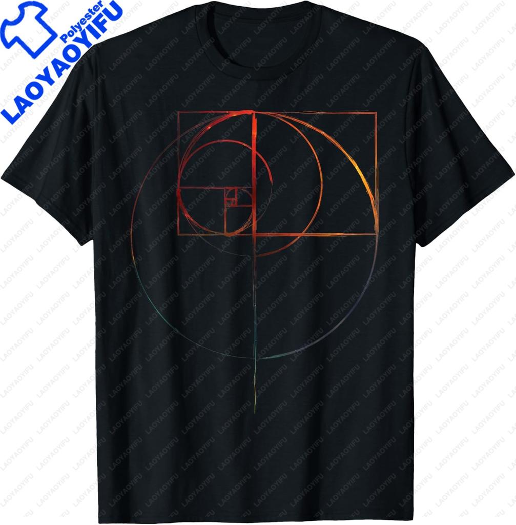 Fibonacci Golden Ratio Circle T Shirt  Streetwear Gifts for Men Personalized T-shirt Summer Tops