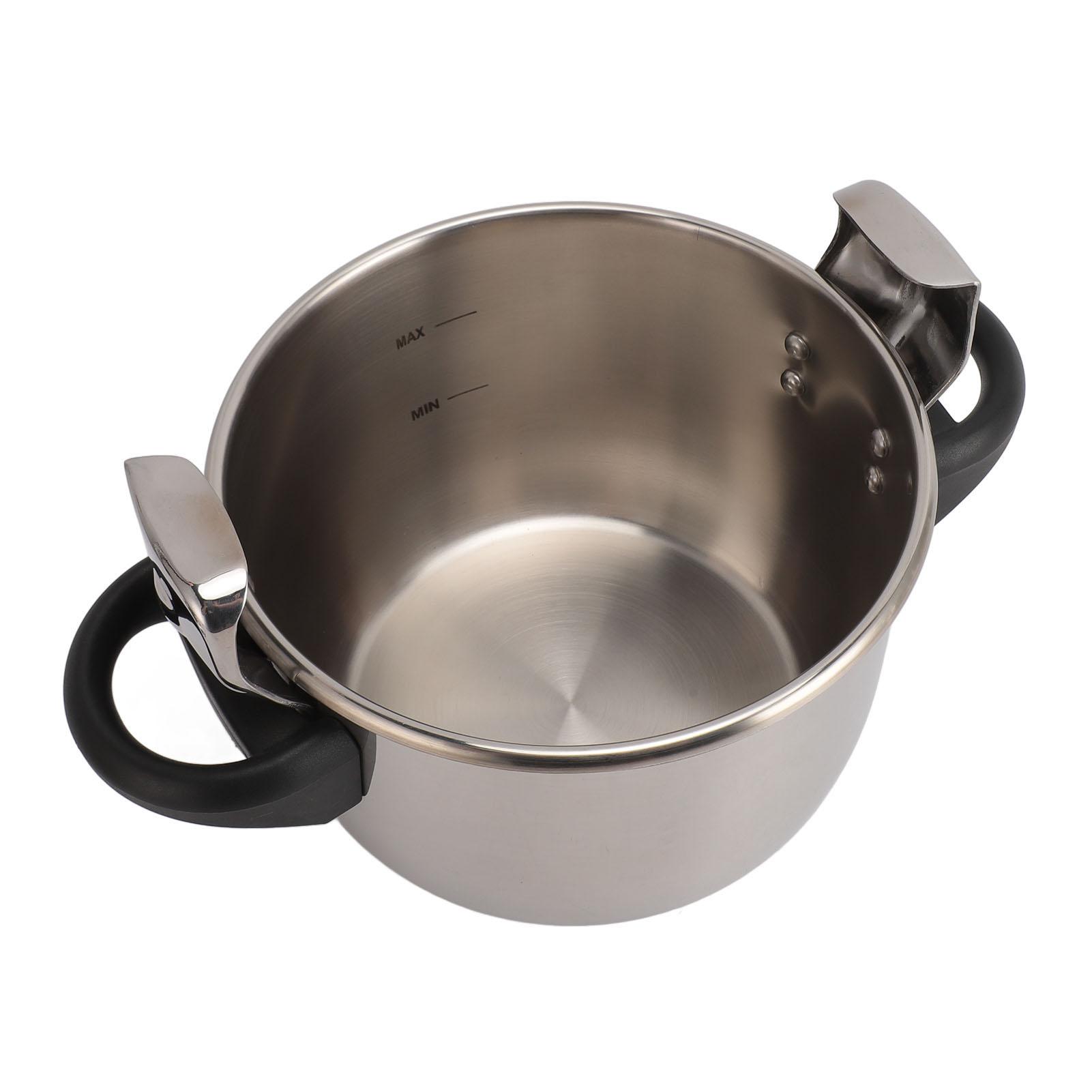 Autocuiseur en Acier Inoxydable, Autocuiseur Haute Pression 3L 55KPA avec Poignée et Bouton Givrés pour Cuisinières Électriques à Gaz à Induction